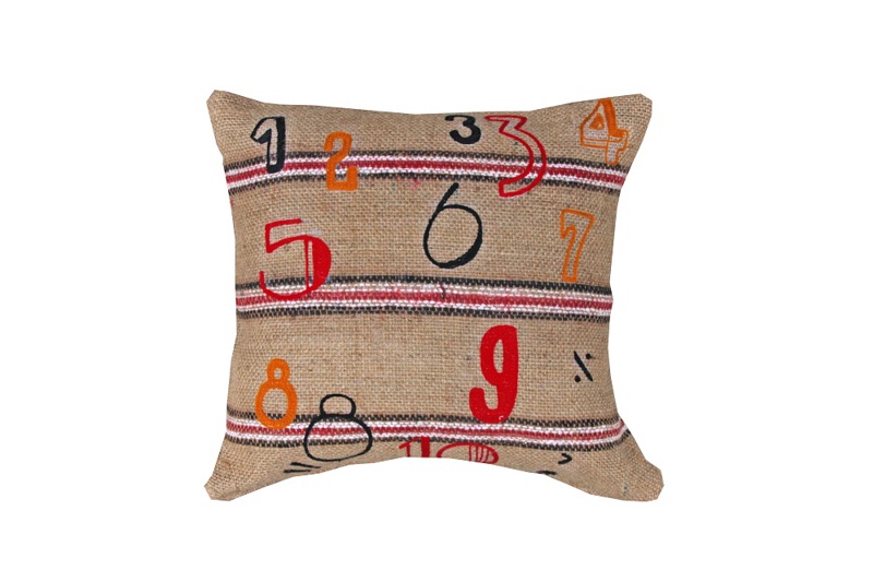 Cushion - Jute with Numbers 45 x 45